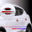 8pcs Universal Carbon Fiber Texture Car Door Handle Scratch Protector Cover - Reflective Stickers (Red)-3