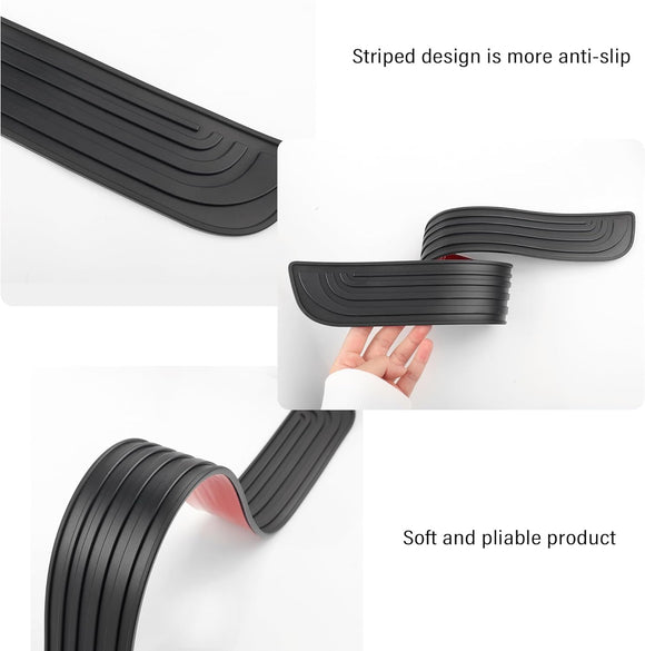 4PCS Car Door Sill Protector Anti-Scratch Rubber Car Door Protector Edge Guards for Door Steps Universal Waterproof Door Threshold Strips Exterior Accessories for Car Truck SUV (Black Width 1.57)