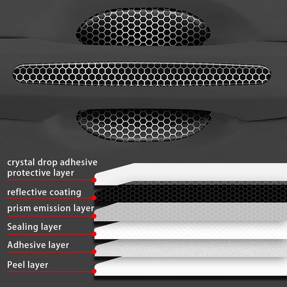 4Pcs Reflective Car Door Handle Bowl Sticker Car Door Handle Protective Sticker Anti-Scratch (Black 8Pcs)