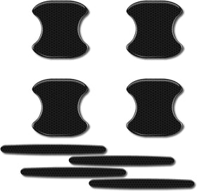 4Pcs Reflective Car Door Handle Bowl Sticker Car Door Handle Protective Sticker Anti-Scratch (Black 8Pcs)