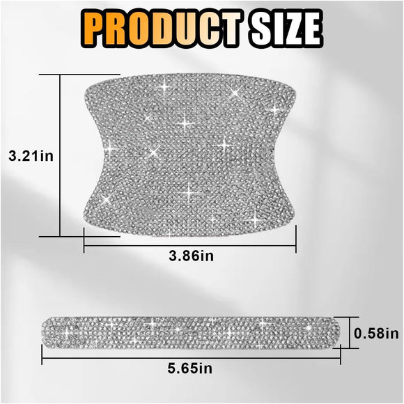 Bling Car Door Handle Protector Bling Auto Doors Handles Sticker Anti-Scratch Universal Car Door Handle Protective Cover Shiny Rhinestone Auto Decor Accessories for Women (White)