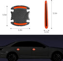 Car Door Handle Protector Reflective Sticker Universal Auto Carbon Fiber Door Handle Anti Scratch Cover Guard 8PCS Red-4