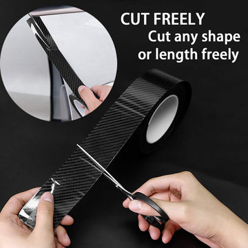Car Door Edge Guards Door Sill Protector 2.7In x 33Ft 5D Carbon Fiber Car Wrap Film Vinyl Automotive Wrap Film Anti-Collision Fits for Most Vehicles (Black) - 0