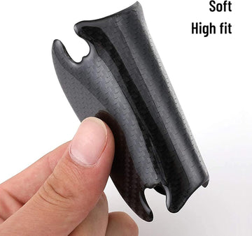 Car Door Handle Protector Reflective Sticker Universal Auto Carbon Fiber Door Handle Anti Scratch Cover Guard 8PCS Red - 0