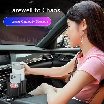 Expandable Car Cup Holder NEW 3-in-1 with Phone Holder and Card Slot Adjustable Cup Holder for Car Cup Holder Expander Suitable for bottles ranging from 10 oz to 38 oz Large Cup Holder Adapter for Car - 0