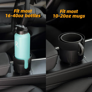 Car Cup Holder Expander Cup Holder Extender for Car with Adjustable Base Fits Yeti 24/36/46oz Hydroflask 32/40oz Large Bottles in 3-3.9 (16-40oz)