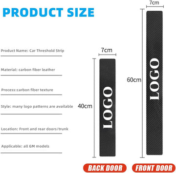 4Pcs Car Door Sill Protector for Pilot Accessories Fit for Pilot Carbon Fiber Leather Door Sill Sticker Decoration Scuff Plate Sticker for Auto SUV - 0