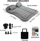 SUV Air Mattress Camping Bed Cushion Pillow - Inflatable Thickened Car Air Bed with Air Pump Portable Sleeping Pad Mattress for Home Car Travel Camping Upgraded Version - Grey-5