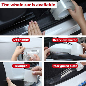 Universal Car Door Edge Protector Clear Sill Guard Film with Anti-Collision Protection for Most Vehicles (33Ft x 2.7In Transparent) - 0