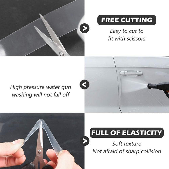 Universal Car Door Edge Protector Clear Sill Guard Film with Anti-Collision Protection for Most Vehicles (33Ft x 2.7In Transparent)