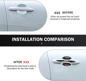 8PCS Car Door Protector Sports Car Door Handle Scratch Protector Door Handle Bowl Sticker Doors Handle Protection Accessories Universal for Most Car SUV Truck - 0