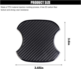 4PCS Car Door Handle Cup Scratch Protectors TPU Carbon Fiber Door Bowl 3D Sticker Universal Door Handle Protective Film for Most Cars (Medium) - 0