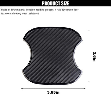4PCS Car Door Handle Cup Scratch Protectors TPU Carbon Fiber Door Bowl 3D Sticker Universal Door Handle Protective Film for Most Cars (Medium) - 0