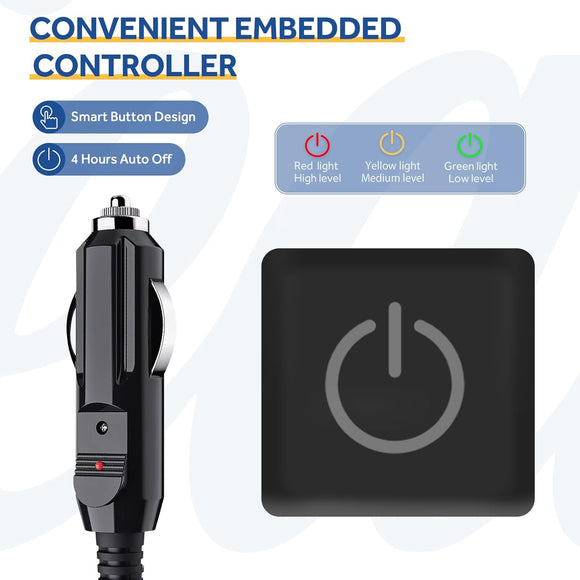 12-Volt Heated Car Blanket Portable Electric Blanket with 3 Heating Levels & 4 Hours Auto Off for Car Truck SUV RV or Camping Machine Washable 59 X 43 Charcoal