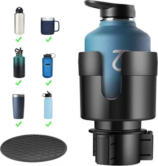 Car Cup Holder Expander Cup Holder Extender for Car with Adjustable Base Fits Yeti 24/36/46oz Hydroflask 32/40oz Large Bottles in 3-3.9 (16-40oz)