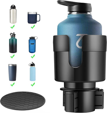 Car Cup Holder Expander Cup Holder Extender for Car with Adjustable Base Fits Yeti 24/36/46oz Hydroflask 32/40oz Large Bottles in 3-3.9 (16-40oz)