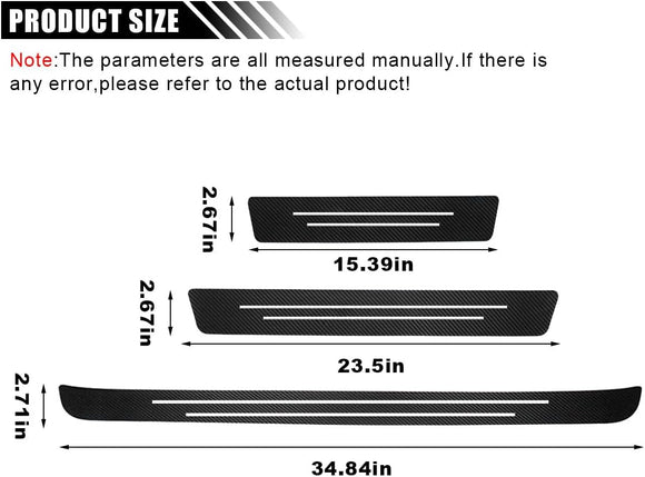 Car Door Sill Protector Anti-Scratch Carbon Fiber Trunk Door Sill Protection Door Entry Edge Guard Car Door Threshold Protection Sticker Universal Vehicle Trim Cover for Car Truck SUV (9Pcs)