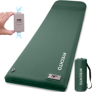 Self Inflating Sleeping Pad with Electric Pump 3.14 Ultra-Thick Memory Foam Sleeping Mats for Camping Easy Inflate&Deflate 9.5 R-Value Insulated Camping Mattress Pad with Pillow for Car Travel Tent