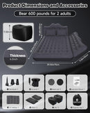 Inflatable Car Mattress Bed: SUV Camping Air Bed for Truck Backseat with Pump & Pillows Car Sleeping Airbed for Van Back Seat-5