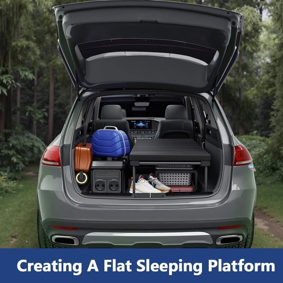 Folding Car Bed with Adjustable Height and Length Camping Bed 600D Oxford Fabric Mattress Carbon Steel Frame Sleeping Platform for Vehicle 39.5-71.5 x 33.5 x8.3-10.6 (Short-Legs)