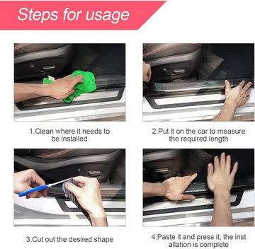 Anti Slip Car Door Entry Guard DIY Adhesive Door Sill Protector Nano Tape Films PEVA Cover Rear Trunk Edge Guard Protection Car Accessories (Black 2x196) - 0