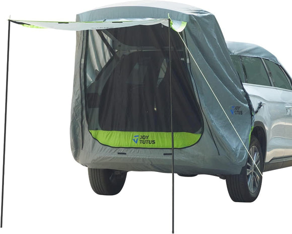 SUV Tailgate Tent with Awning Shade Car Roof Canopy and Poles Water Resistant Camping Tent Outdoor Travel Preferred Universal Fit Most SUV- Green