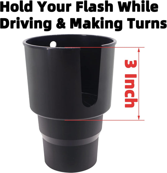 Large Car Cup Holder Adapter Compatible with Hydro Flask 32oz 40oz 50/50 Flask Yeti 24/30/36oz Nalgene 32oz Coffee Mugs - Car Interior Accessory Big Bottles Car Cup Holder (Up to 3.8 Inches)