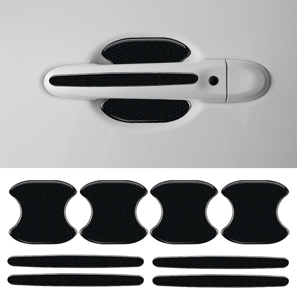 8PCS Car Door Handle Cup Scratch Protector Reflective Sticker - Anti-Scratch Car Door Handle Paint Cover Protective Film Traceless Stickers - Non-Marking Auto Doors Handles Bowl Sticker