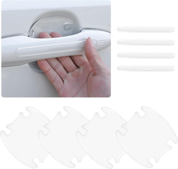 4PCS Car Door Handle Protectors 4PCS Car Door Handle Cup Protector Kit PVC Car Door Handle Scratch Protector for Scratches As Car Decorations Universal Car Door Handle Scratch Protector (Transparent)