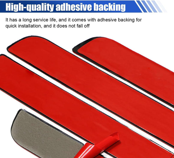 4PCS Car Door Sill Protector Anti-Scratch Car Door Edge Guard Waterproof Door Sill Stickers Front/Rear Door Step Guard Door Entry Guard Decoration Accessories for Car Truck SUV (Black/Red)