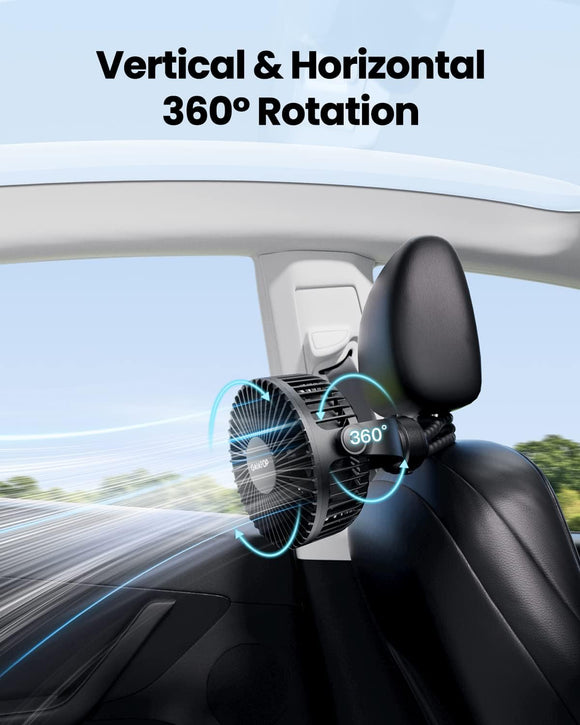 Mini Portable Stroller Fan Battery Operated Small Clip on Detachable 3 Speed Rechargeable 360 Rotate Flexible Tripod Better Cooling for Car Seat Crib Treadmill Travel Black