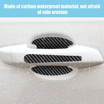 8PCS Car Door Handle Scratch Protectors Carbon Fiber Car Door Handle Bowl Sticker Universal Auto Doors Handles Paint Guard Cover Doors Handles Cup Protective Film for Cars (Black) - 0