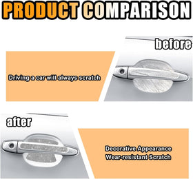 Bling Car Door Handle Protector Bling Auto Doors Handles Sticker Anti-Scratch Universal Car Door Handle Protective Cover Shiny Rhinestone Auto Decor Accessories for Women (White) - 0