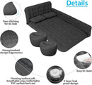 Car Bed SUV Air Mattress Car Air Mattress with Electric Pump 2 Inflatable Pillows and 2 Footrests for Back Seat Side Seat Trunk Sleeping Thickened Camping Bed - Black-5