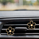 6 Pcs Daisy Flower Air Vent Clip Accessories Air Conditioning Outlet Clip Car Air Freshener Dashboard Accessories Charm Car Inter Decor(2.5 cm 3 cm 3.3 cm Black)-6
