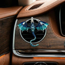 Bling Wyvern Car Air Freshener Vent Clips 2pcs Alloy Blue Enamel Dragon Vent Clips Car Accessories Refillable Car Diffuser with Felt Mads Coffee Fragrance Tablets-6