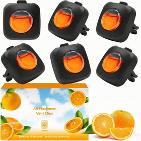Car Air Fresheners 6 Pack Citrus Car Fresheners Vent Clips Long Lasting Air Freshener Car Refresher for Men Women