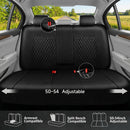 Faux Leather Back Seat Cover Universal Quilting Waterproof Bench Rear Seat Cover Universal car seat Cover Fit 95% Automotive Interior Covers for Sedans SUVs Vans Small Trucks All Black-4