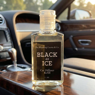 The Blooming Cactus & Co. - Car Diffuser with Refill included | Car scented on the go | Car Air Freshener Hanging | Long Lasting Fragrance | Phthalate Free Fragrance. (Black Ice (Type))
