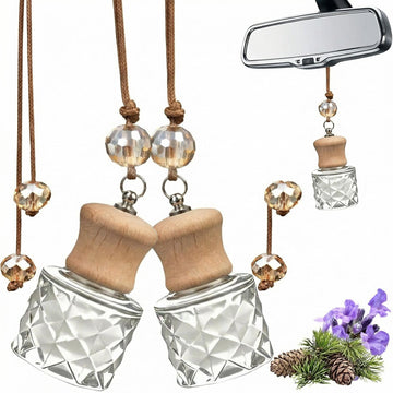 Hanging Car Air Freshener 2 Pack Long Lasting Car Fresheners Natural Fragrance Cars Essential Oil Diffuser for Home Office - Warm & Soft Mahogany