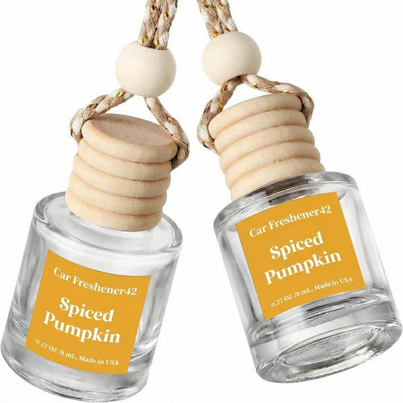 Car Air Freshener Diffuser 2 Pack Hanging Spiced Pumpkin Car Air Freshener for Women 45+ days Long Lasting Fragrance Made in USA (P42)