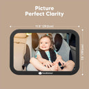 Large Shatterproof Baby Car Mirror - Safety Baby Car Seat Mirror - Baby Car Mirror for Back Seat Rear Facing Infant - Car seat Mirrors - Fully Assembled Baby Mirror For Car (Matte Black)-7