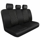 Luxury Faux Leather Rear Bench Car Seat Covers Waterproof Anti Slip Back Seat Covers Deluxe Automotive Backseat Cover Universal Fit for Most Cars Sedan SUV Pickup Truck (All Black)-1
