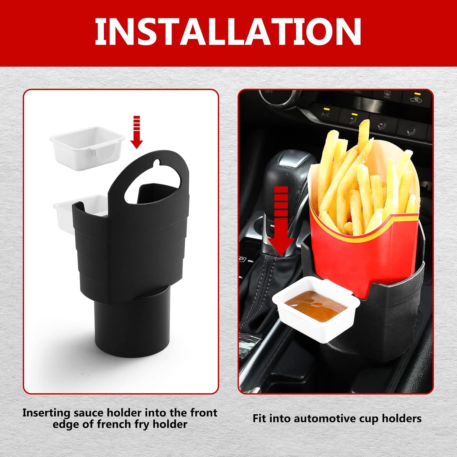 French Fry Holder and Sauce Holder Set, White Elephant Gift Idea for Adults