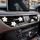 6 Pcs Daisy Flower Air Vent Clip Accessories Air Conditioning Outlet Clip Car Air Freshener Dashboard Accessories Charm Car Inter Decor(3 cm 3.3 cm White)-2