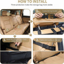 Car Backseat Organizer with Touch Screen Tablet Holder 9 Storage Pockets Storage Organizer Protectors Kick Mats Travel Accessories (Black 2 Pack with Food Tray)-3