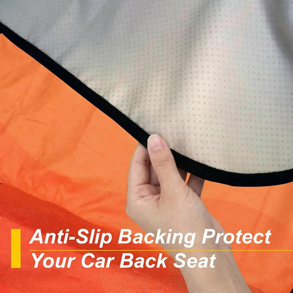 Back Seat Cover for Car Trucks Van SUV Waterproof Rear Bench Towel Seat Covers for Dogs and Kids Automotive Backseat Protector (Orange)
