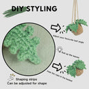 Handmade Crochet Car Air Freshener - Adorable Bendable Fern Plant with 8ml Empty Refillable Oil Diffuser Bottle Suitable for Car Rearview Mirror Hanging Home & Office Decor-6