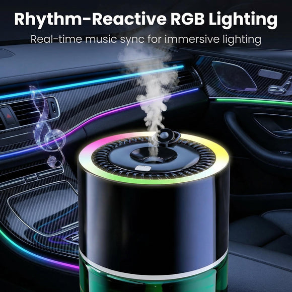 Car Air Freshener Car Diffuser with RGB Ambient Light & Starry Ceiling 4 Smart Scent Modes 120-Day Runtime Auto On/Off USB-C Rechargeable Cologne-Inspired Fragrance 120ML