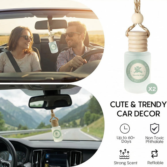 Veloz Hanging Car Air Freshener-Vanilla Mist Scent Long Lasting Essential Oil Car Diffuser without Methyl Carbitol&Hexylene Glycol